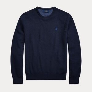 Ralph Lauren Blue Crewneck Sweater Classic Design cashmere preppy 3XB